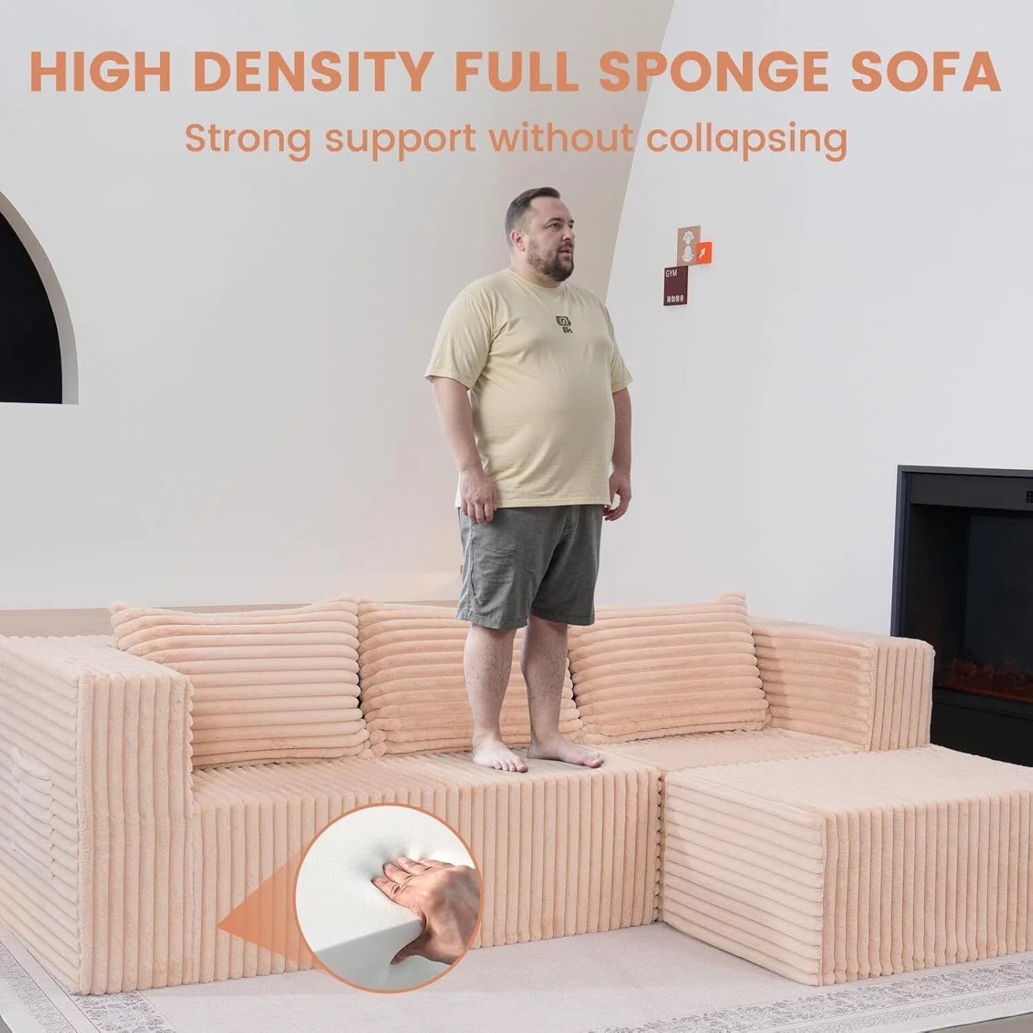 "Boneless Couch Rose" - Kanapa bez ramy Różowa