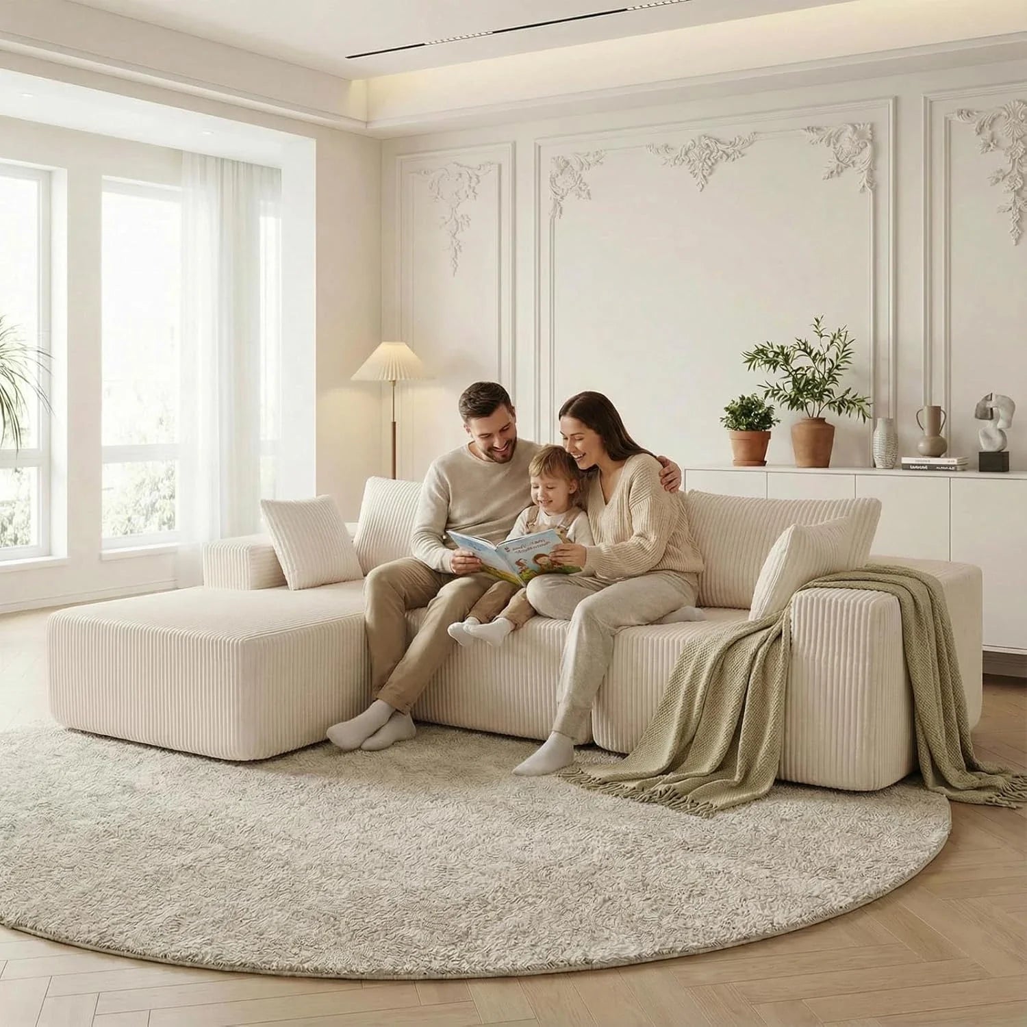 "Boneless Couch Beige" - Kanapa bez ramy Beżowa " XL Special"