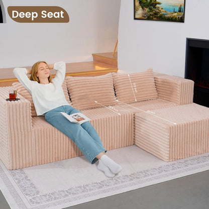 "Boneless Couch Rose" - Kanapa bez ramy Różowa