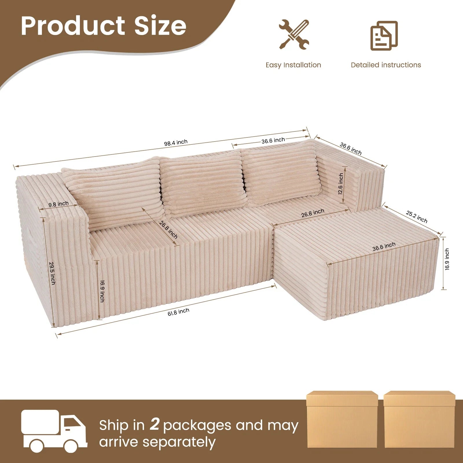 "Boneless Couch Rose" - Kanapa bez ramy Różowa