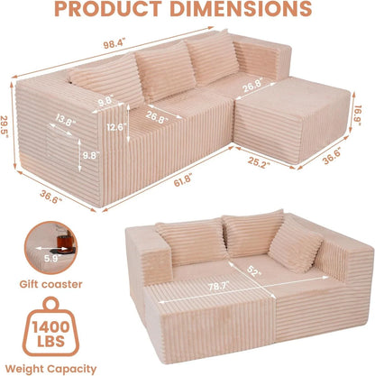 "Boneless Couch Rose" - Kanapa bez ramy Różowa